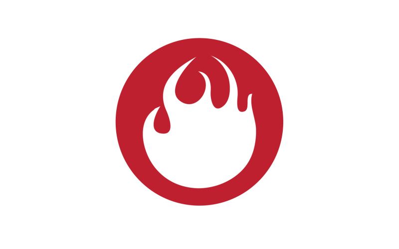 Feu flamme icône logo modèle élément de conception v32