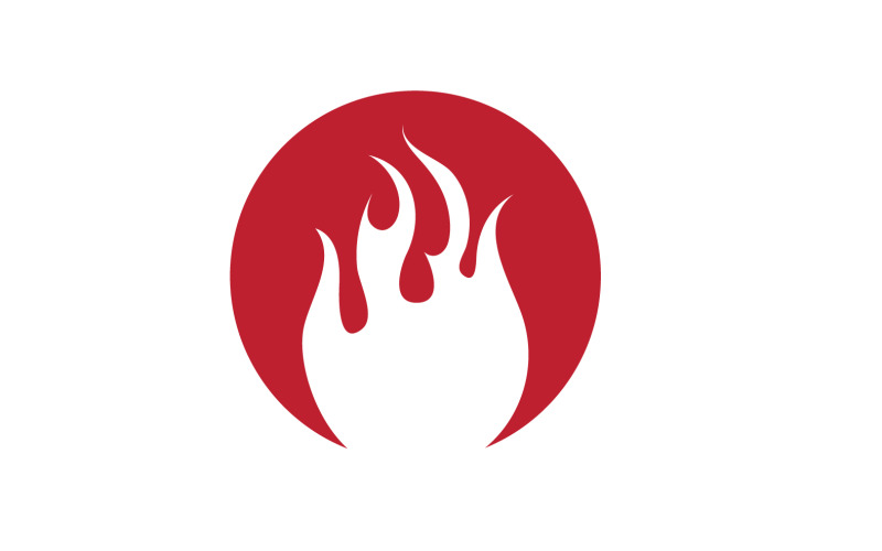 Feu flamme icône logo modèle élément de conception v34
