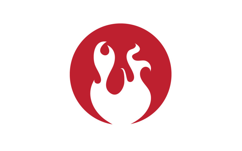 Feu flamme icône logo modèle élément de conception v35