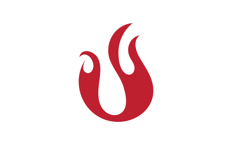 Feu flamme icône logo modèle élément de conception v5