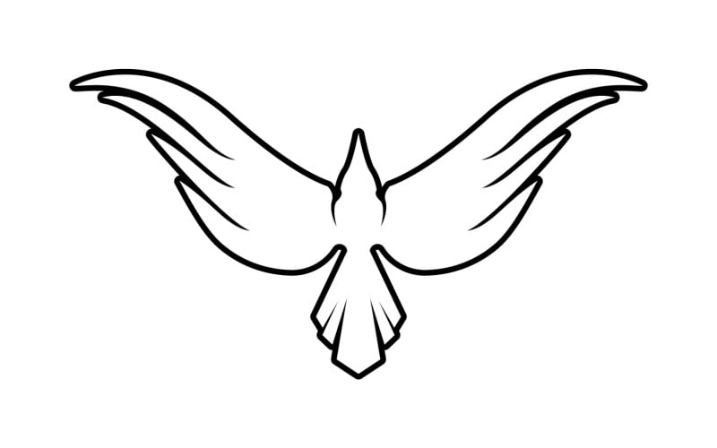Versão de design de vetor de logotipo de animal voador de asa de pássaro 14