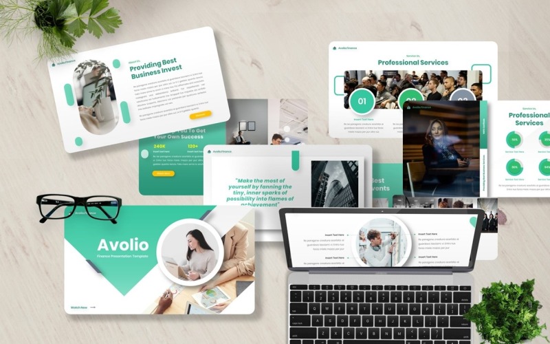 Avolio - modelo de PowerPoint de finanças