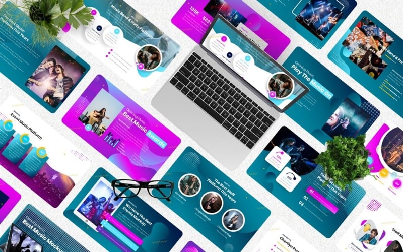 Curiuos - Music Industrial Powerpoint-mallar