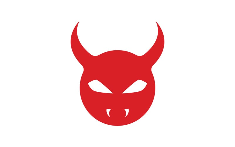 Disegno vettoriale del logo dell'icona del diavolo v2