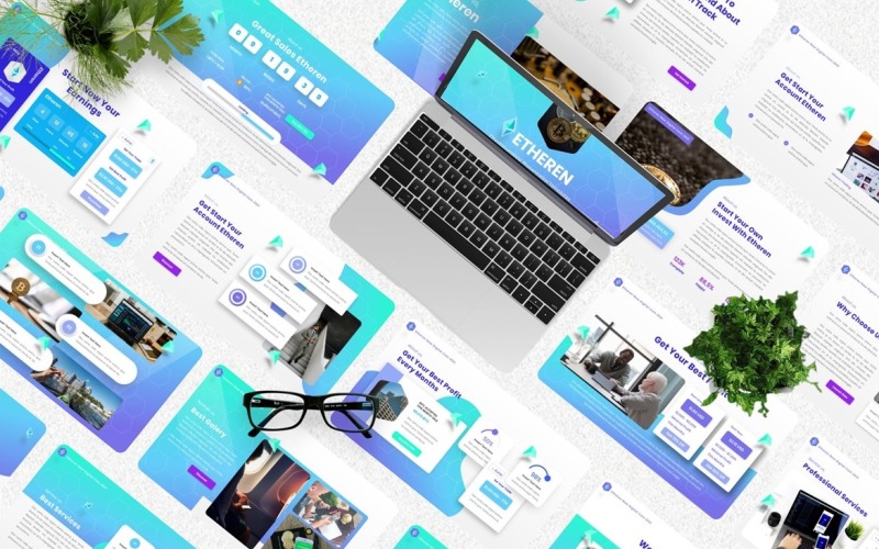 Etheren – šablony Powerpoint pro kryptoměny