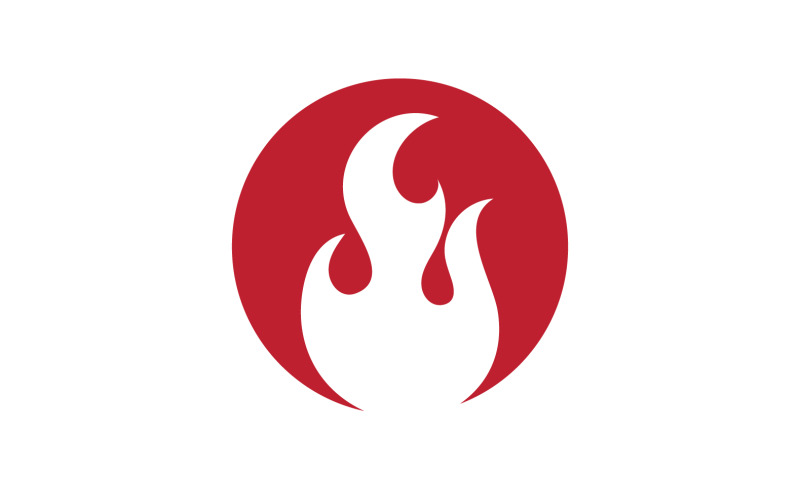 Feu flamme icône logo modèle élément de conception v36