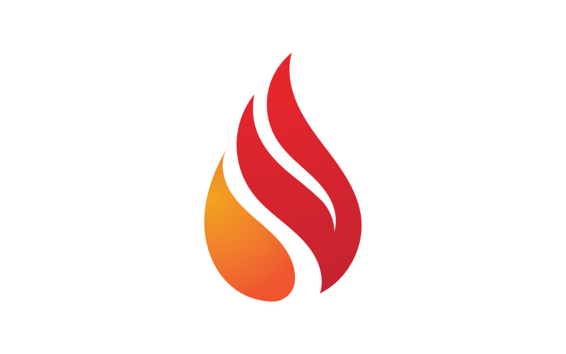 Feu flamme icône logo modèle élément v17