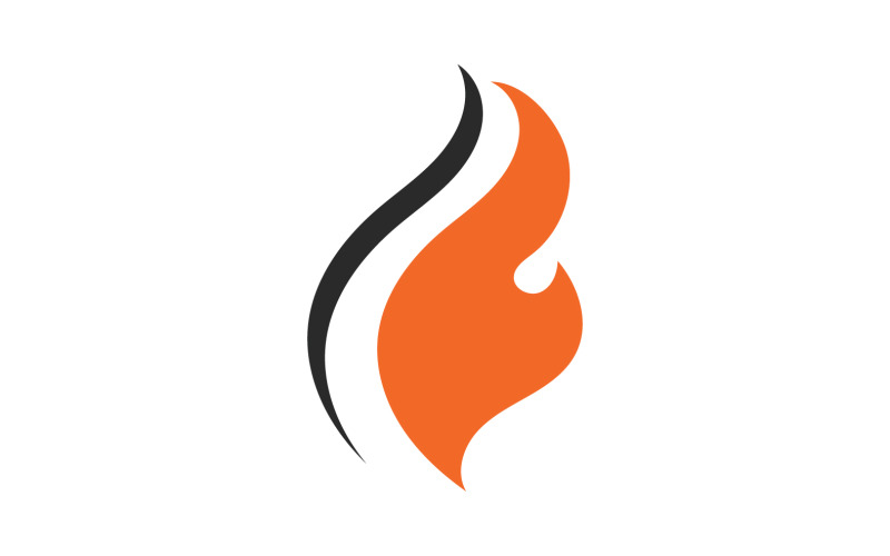 Feu flamme icône logo modèle élément v23