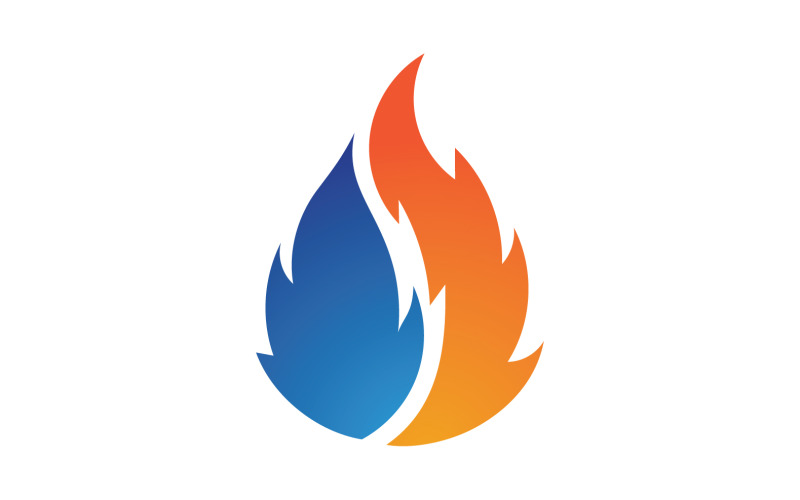 Feu flamme icône logo modèle élément v24