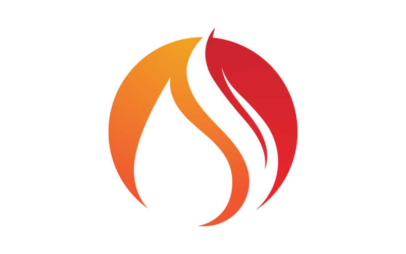 Feu flamme icône logo modèle élément v27