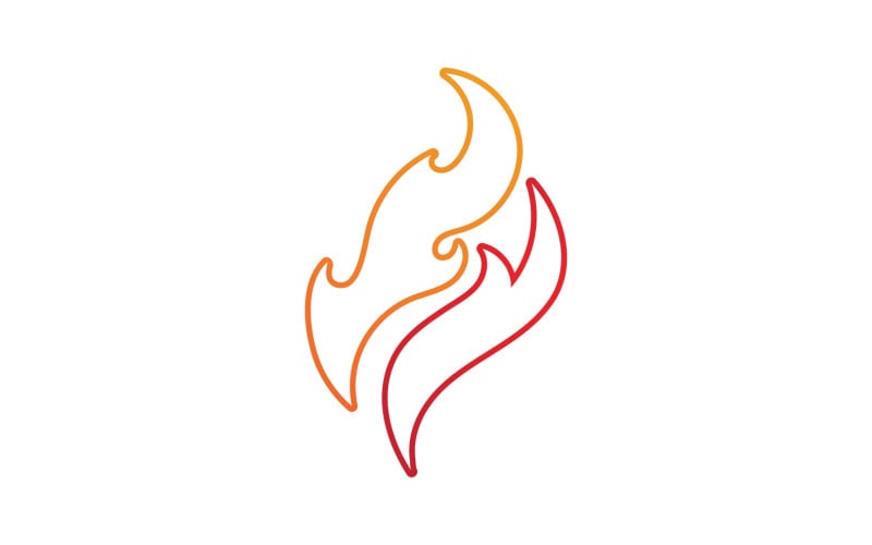 Feu flamme icône logo modèle élément v31