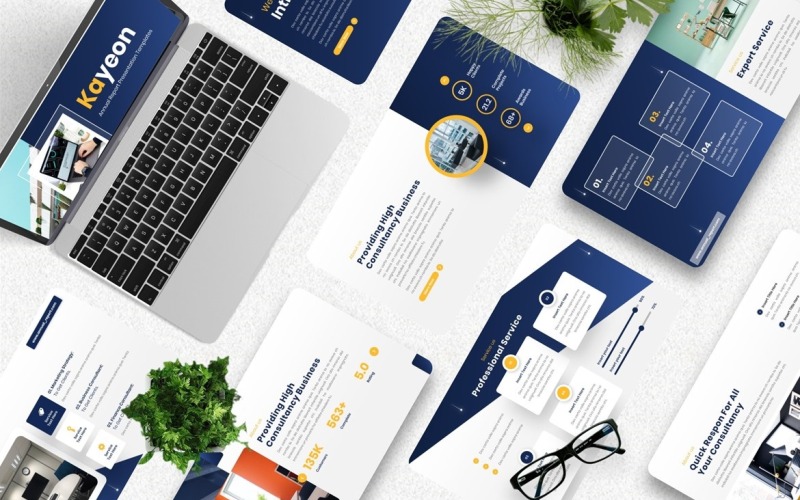 Kayeon - Modello di diapositiva di Google del rapporto annuale