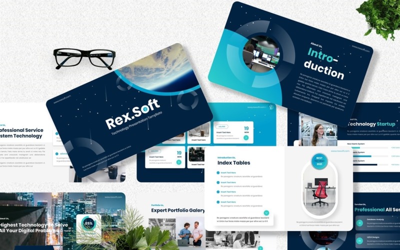 Rexsoft - Modello di diapositiva di Google per la tecnologia