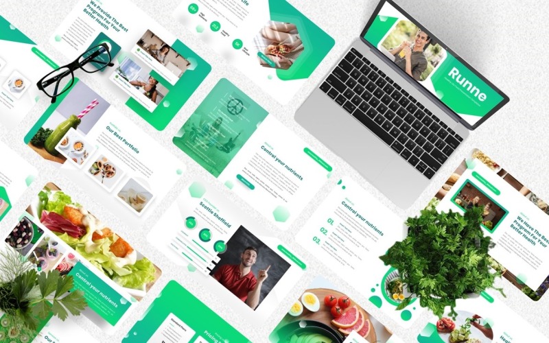 Runne — szablon Googleslide dotyczący zdrowego stylu życia