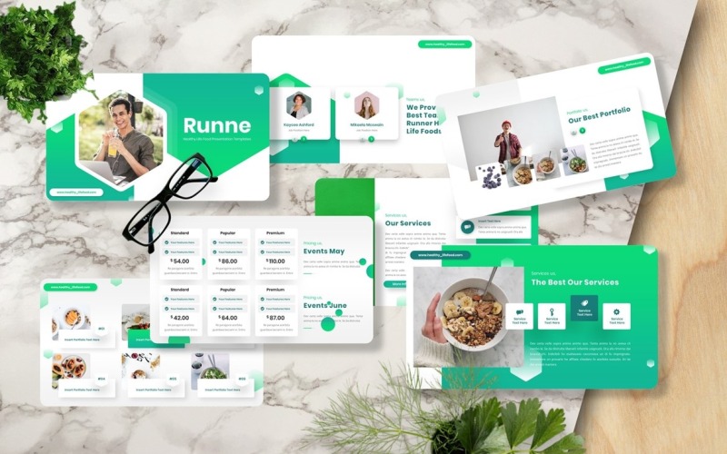 Runne — szablon Powerpoint zdrowego życia