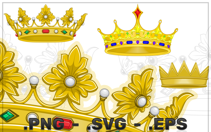 Design vetorial de coroas de ouro