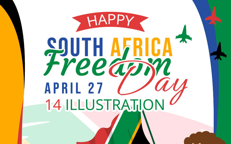 14 Feliz Dia da Liberdade da África do Sul Ilustração