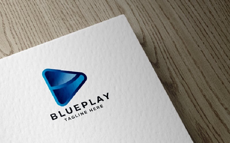 Blaue Vorlage für das Play Pro-Logo