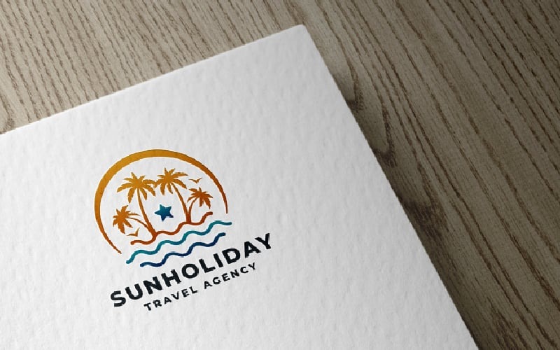 Modèle de logo Sun Holiday Pro