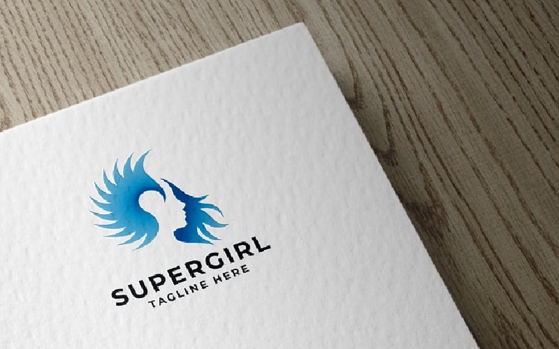 Modèle de logo Super Girl Pro