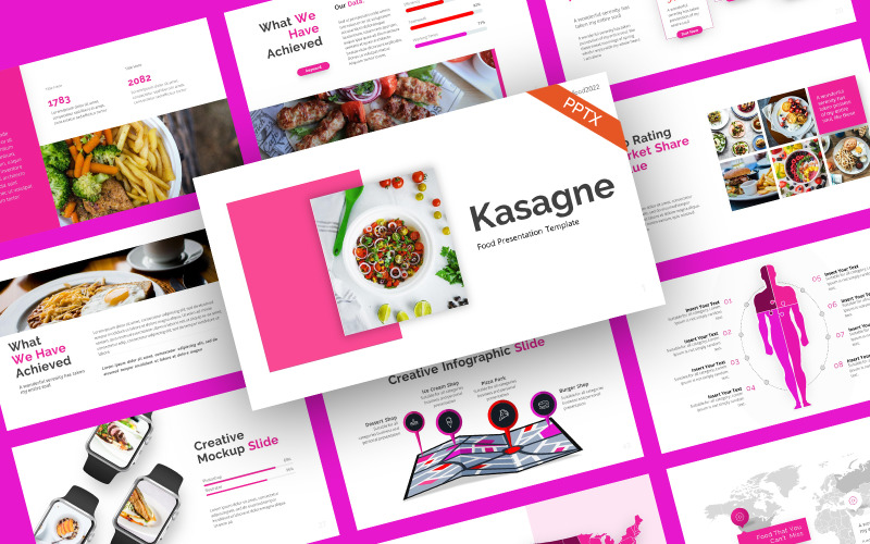 Modelo de PowerPoint de comida simples Kasagne