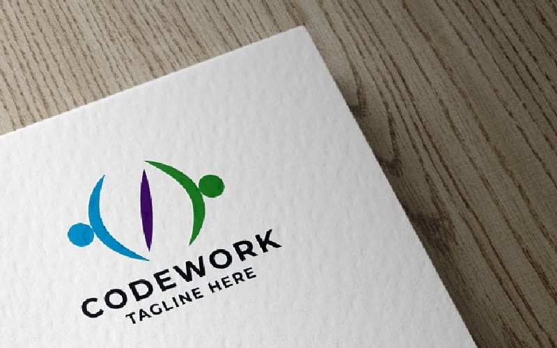 Plantilla de logotipo Code Work Pro