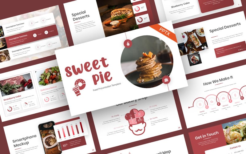 Sweet Pie Dish Food PowerPoint Template