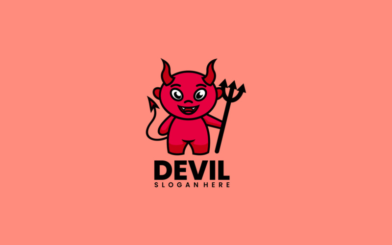 Duivel Cartoon Logo Ontwerp
