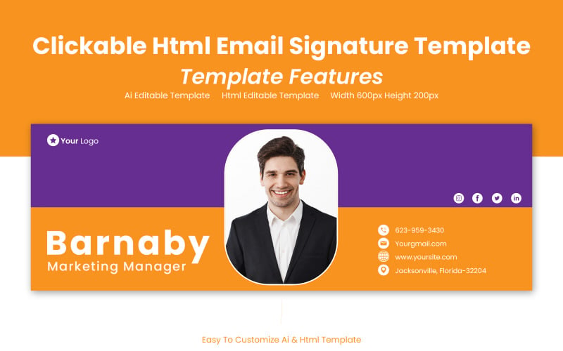 Html Signature Email + html Signature Template Design