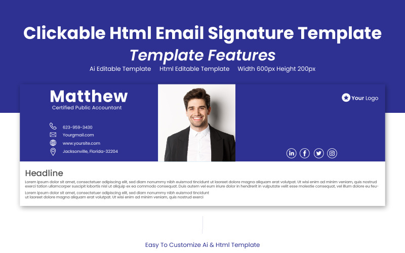 Kattintható HTML-aláírás tervezése - E-mail sablon -