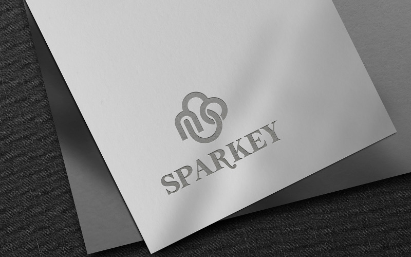 Mockup con logo inciso grigio su mockup di texture di carta bianca