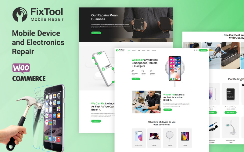 Fixtools - Elektronica, mobiele en reparatieservice WooCommerce-thema