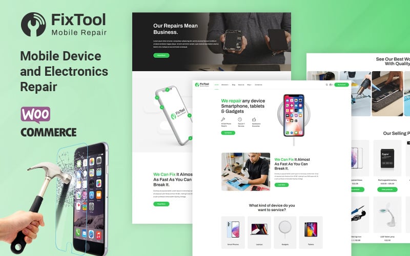Fixtools – elektronika, mobil és javítási szolgáltatás WooCommerce téma