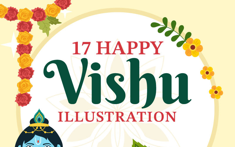 17 Ilustração feliz do Festival de Vishu