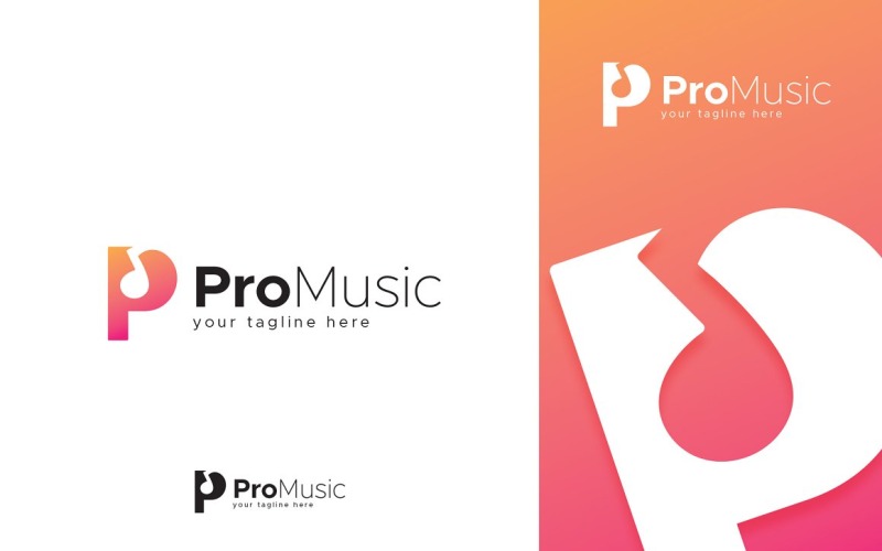 Logo Lettre P Logo Musique Pro