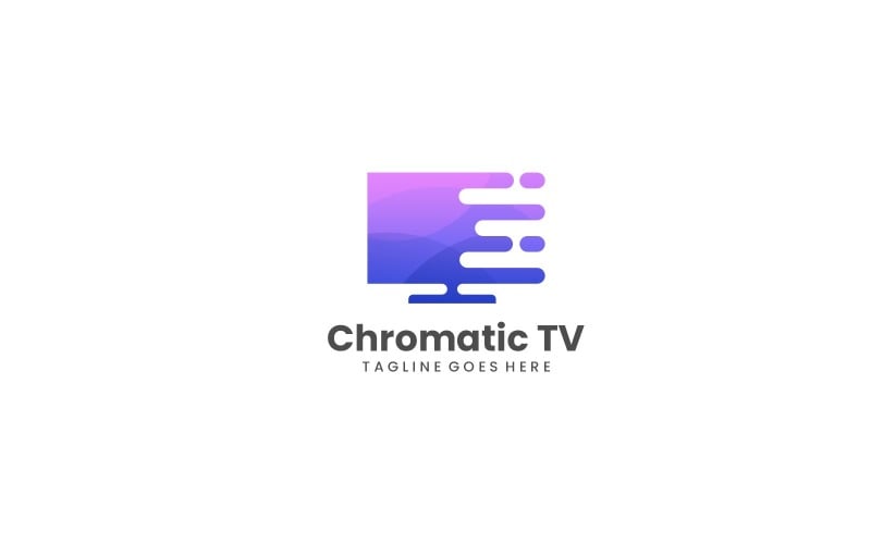 Логотип хроматического телевизора с градиентом