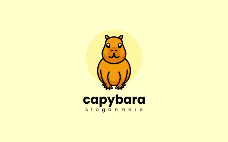 Logotipo de mascota simple capibara