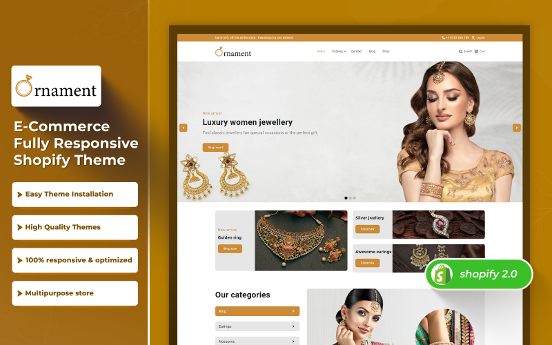 Ornament jewelry  - Multipurpose Premium  Shopify 2.0 Theme