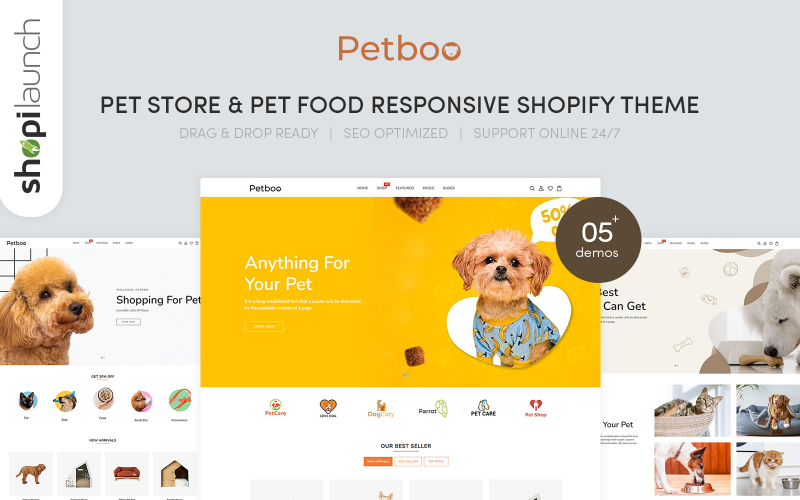 Petboo – Responsives Shopify-Theme für Zoohandlungen und Tiernahrung