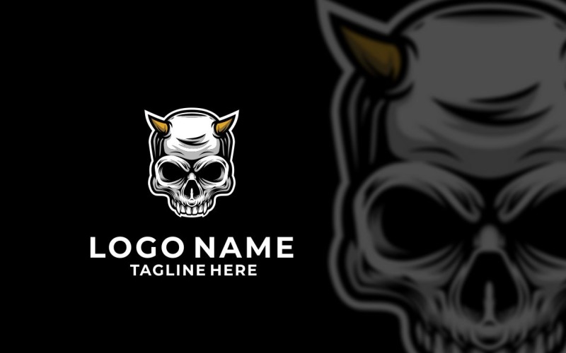 Conception de logo graphique de crâne de diable