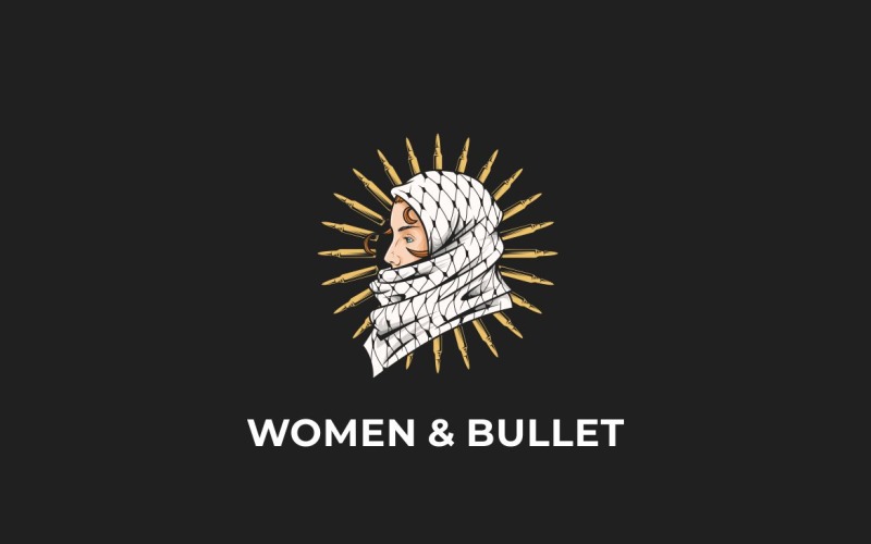 Design de logotipo gráfico de bala feminina