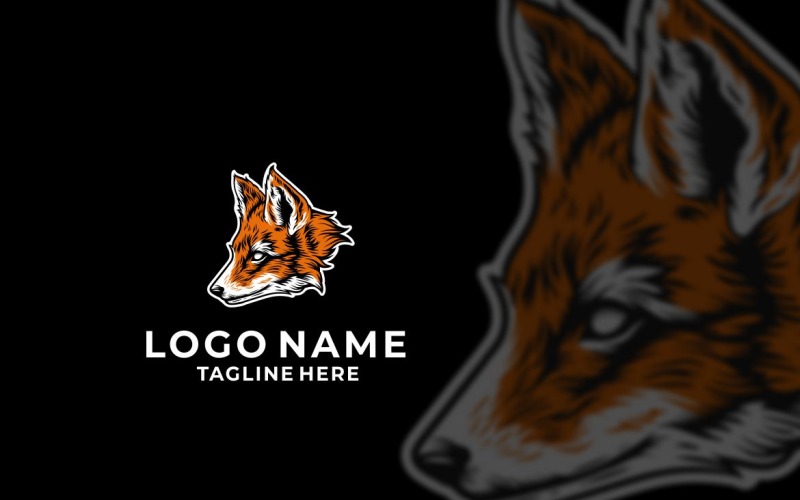 Design gráfico de logotipo de cabeça de raposa