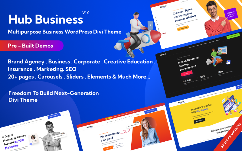 Hub – Thème enfant WordPress Divi pour entreprises polyvalentes