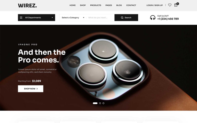 MG WIREZ – Šablona víceúčelového elektronického eCommerce Bootstrap