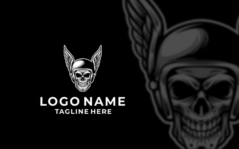 Ruiter schedel grafisch logo ontwerp