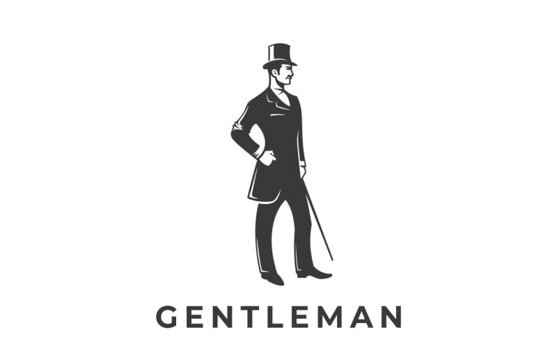 Vecteur de conception de logo graphique Gentleman
