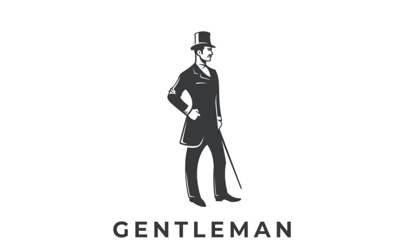 Vetor de design de logotipo gráfico de cavalheiro