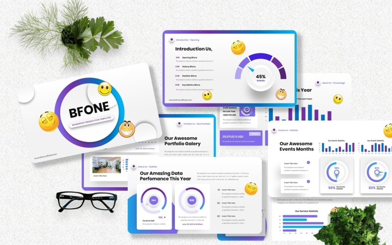 Bfone - Modelo de Powerpoint Neumórfico