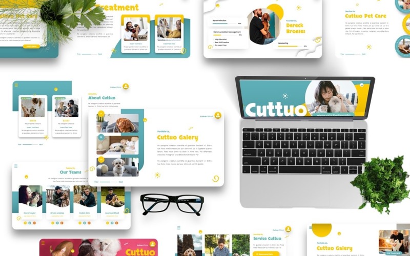 Cuttuo - Péče o domácí mazlíčky a šablony Powerpoint pro zvířata