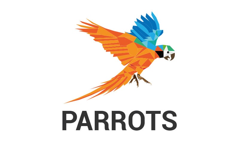 Geometryczne projektowanie logo papugi